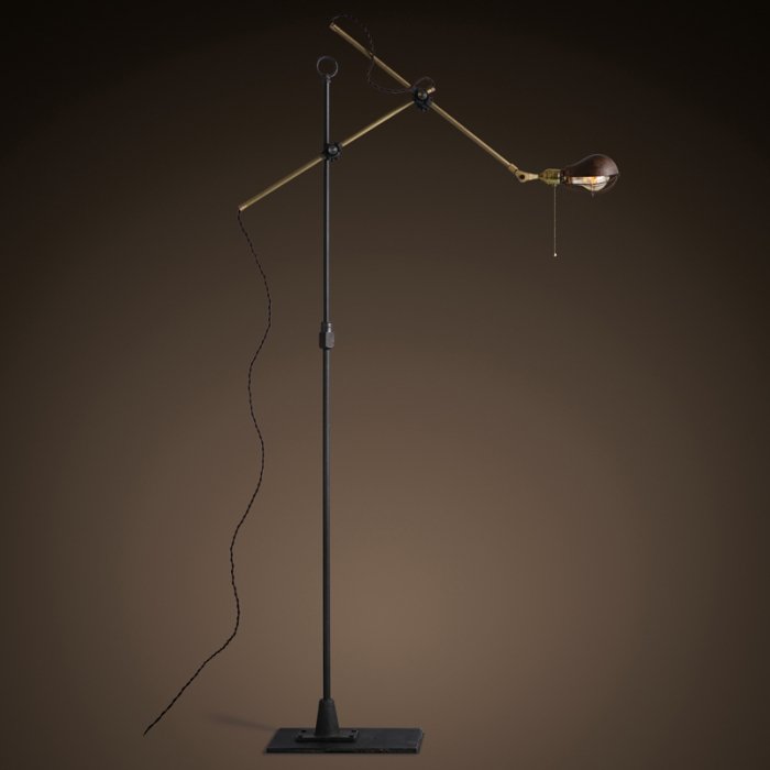 Напольный светильник Steampunk Extension Pole Floor 2 Латунь Черный Напольный светильник Steampunk Extension Pole Floor 2 Латунь Черный в Липецке | Loft Concept