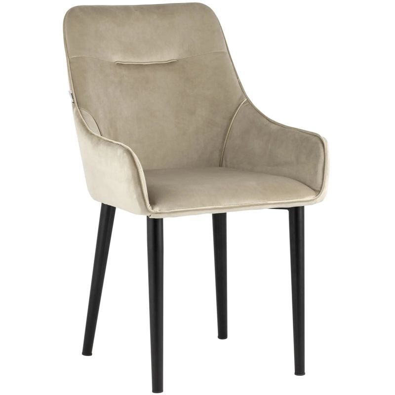 Стул Joan Chair Бежевый Велюр Бежевый Черный Стул Joan Chair Бежевый Велюр Бежевый Черный в Липецке | Loft Concept