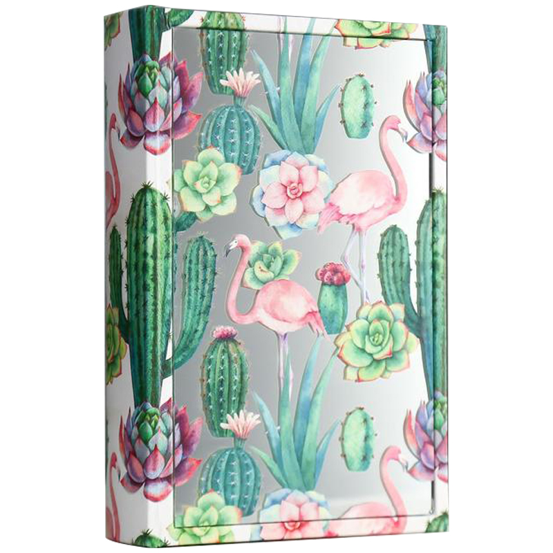 Шкатулка-книга Flamingos and Cacti Mirror Book Box Белый Зеленый Розовый Шкатулка-книга Flamingos and Cacti Mirror Book Box Белый Зеленый Розовый в Липецке | Loft Concept
