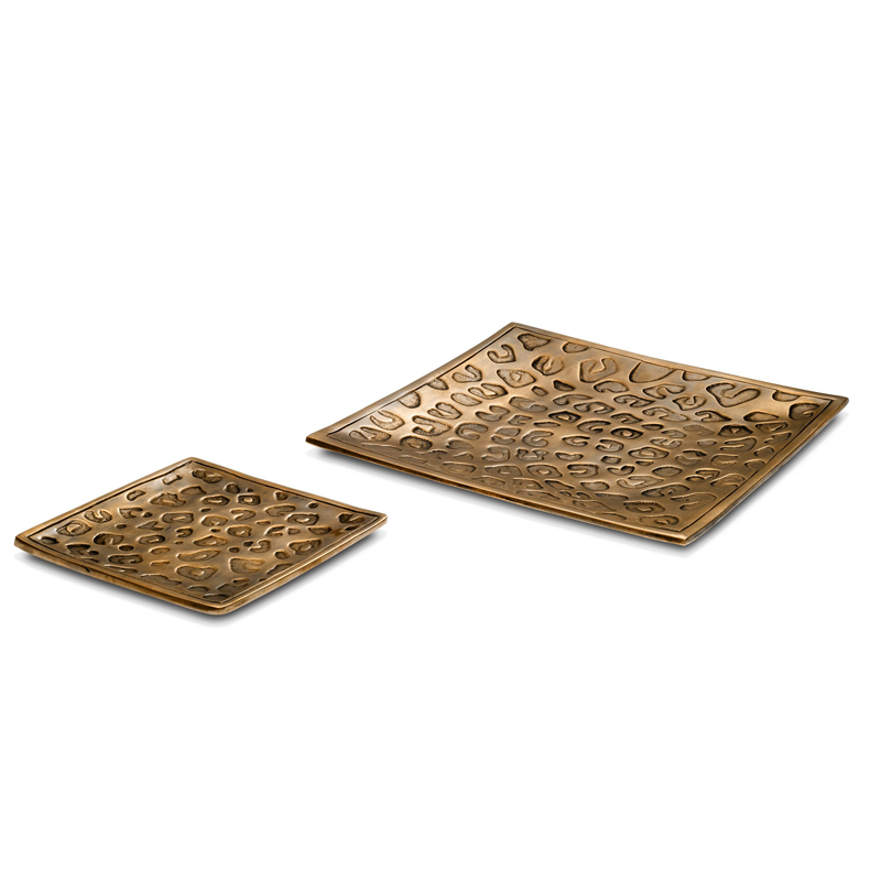 Комплект подносов Eichholtz Tray Jaguar set of 2 Винтажная латунь Комплект подносов Eichholtz Tray Jaguar set of 2 Винтажная латунь в Липецке | Loft Concept