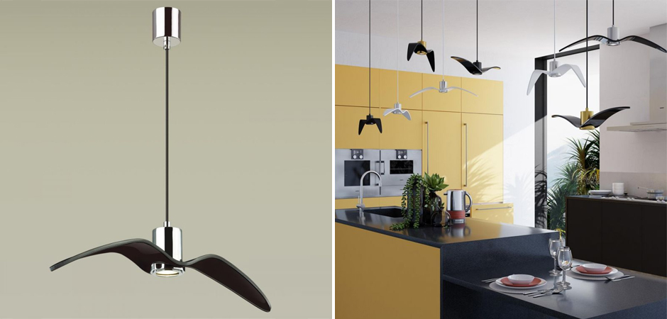 Подвесной светильник Seagull Average Chrome черный Подвесной светильник Seagull Average Chrome черный - Loft-Concept в Липецке