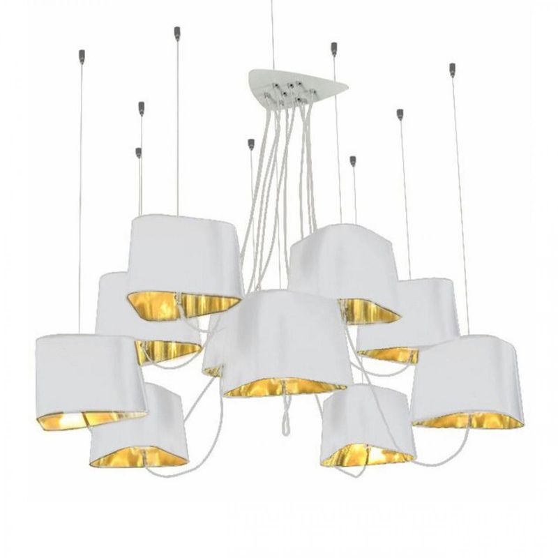 Люстра Designheure Lighting White 10 плафонов Белый Золотой Люстра Designheure Lighting White 10 плафонов Белый Золотой в Липецке | Loft Concept