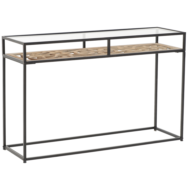 Консоль Provence Lace Console Древесина Черный Прозрачное Стекло Консоль Provence Lace Console Древесина Черный Прозрачное Стекло в Липецке | Loft Concept