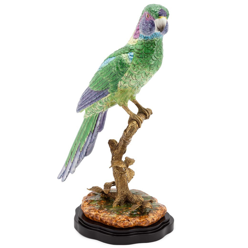 Статуэтка PARROT ATLANTIDE SINGLE BRANCH Мульти Бронза Черный Статуэтка PARROT ATLANTIDE SINGLE BRANCH Мульти Бронза Черный в Липецке | Loft Concept