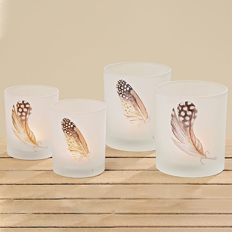 Набор из 2-х подсвечников Feather Candlestick Бежевый Коричневый Белое матовое стекло Набор из 2-х подсвечников Feather Candlestick Бежевый Коричневый Белое матовое стекло в Липецке | Loft Concept