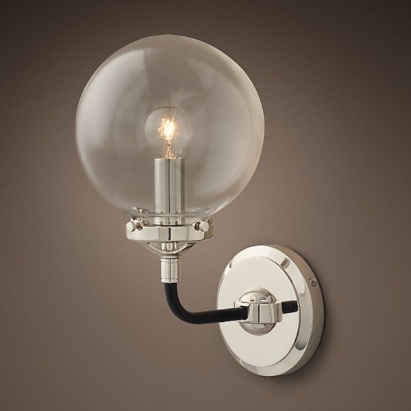 Бра Bistro Globe Clear Glass Single Sconce Nickel Бра Bistro Globe Clear Glass Single Sconce Nickel в Липецке | Loft Concept