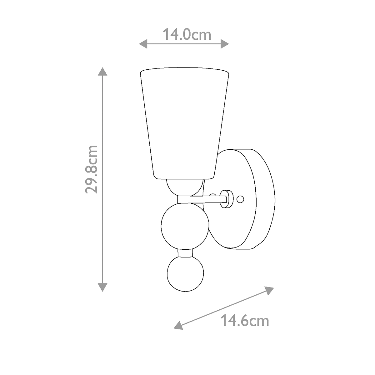Бра с белым матовым стеклянным плафоном и тремя декоративными шарами Hinkley в Липецке
