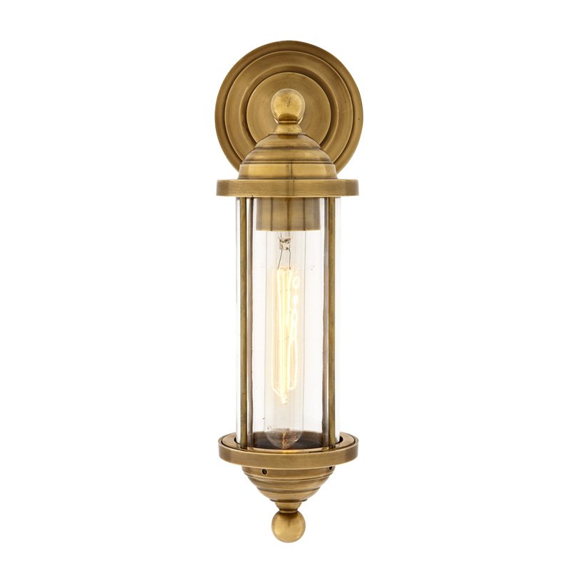 Бра Eichholtz Wall Lamp Clayton Brass Латунь Прозрачное Стекло Бра Eichholtz Wall Lamp Clayton Brass Латунь Прозрачное Стекло в Липецке | Loft Concept