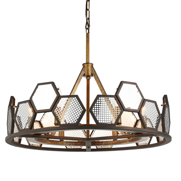 Люстра MetalComb Pendant 6 Черный Бронза Люстра MetalComb Pendant 6 Черный Бронза в Липецке | Loft Concept