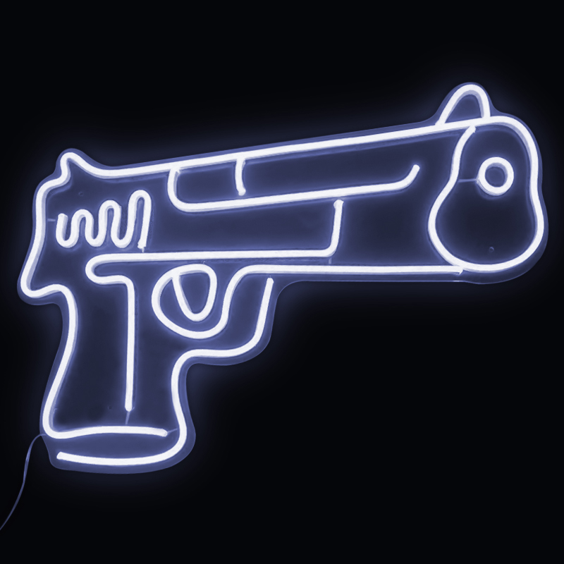 Неоновая настенная лампа Gun Neon Wall Lamp Белый Прозрачный Неоновая настенная лампа Gun Neon Wall Lamp Белый Прозрачный в Липецке | Loft Concept