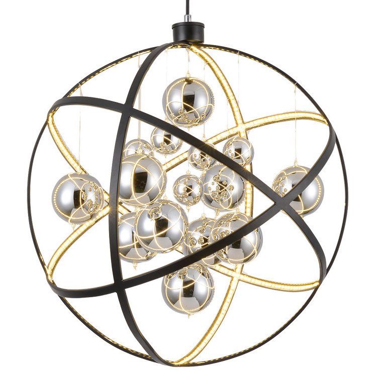 Люстра Atomic nucleus Chandelier Глянцевое золото Черный Люстра Atomic nucleus Chandelier Глянцевое золото Черный в Липецке | Loft Concept