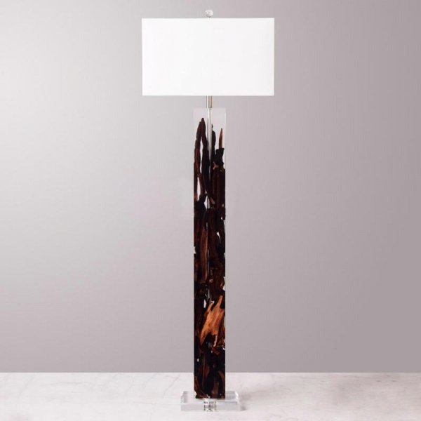 Торшер Lampadaire Kisimi Acrylic glass dark Белый Коричневый Торшер Lampadaire Kisimi Acrylic glass dark Белый Коричневый в Липецке | Loft Concept