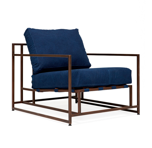 Кресло Kenn X Miller armchair Indigo and copper denim Индиго Кресло Kenn X Miller armchair Indigo and copper denim Индиго в Липецке | Loft Concept