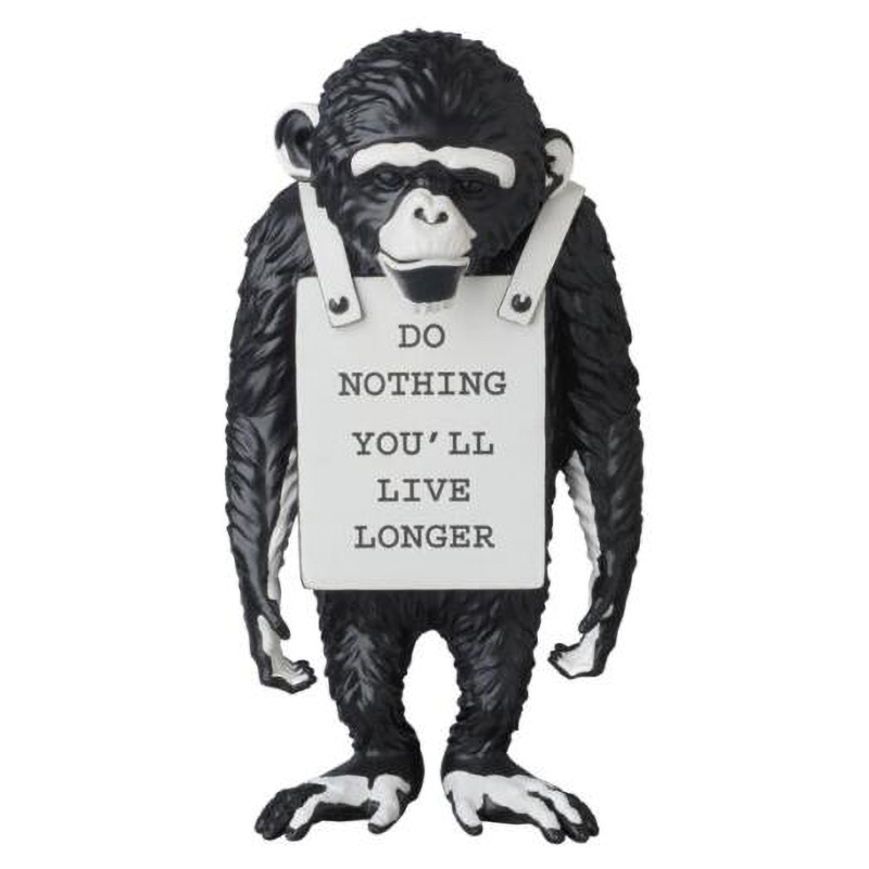 Статуэтка Banksy Lying Monkey Black and White Черно-белый Статуэтка Banksy Lying Monkey Black and White Черно-белый в Липецке | Loft Concept