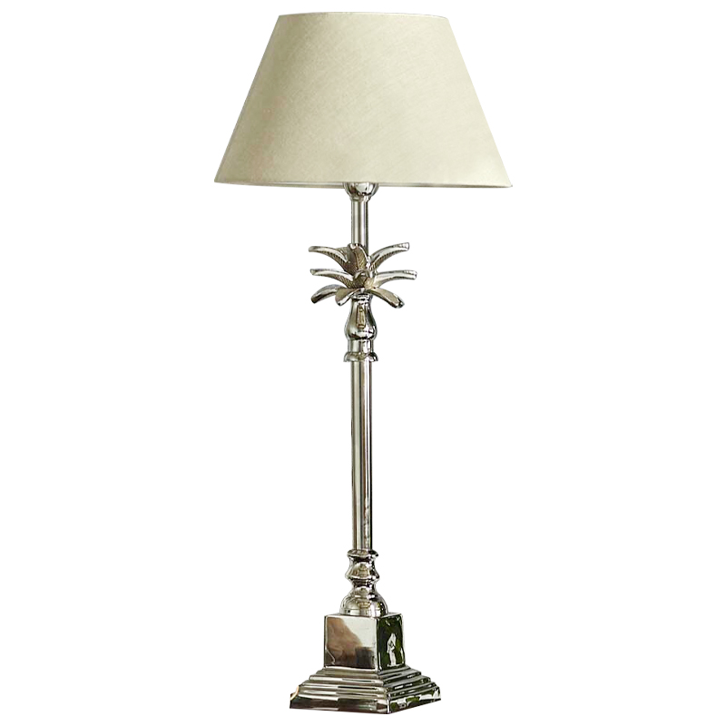 Настольная лампа с абажуром Palm Lampshade Table Lamp Хром Бежевый Настольная лампа с абажуром Palm Lampshade Table Lamp Хром Бежевый в Липецке | Loft Concept