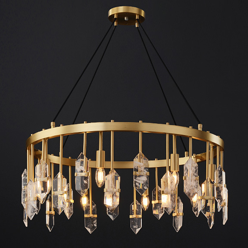 Люстра Dorotea Chandelier Латунь Прозрачный Люстра Dorotea Chandelier Латунь Прозрачный в Липецке | Loft Concept