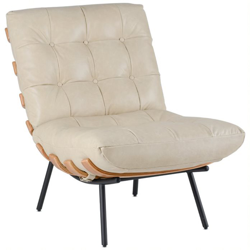 Кресло Philbert Chair beige leather Бежевый Кресло Philbert Chair beige leather Бежевый в Липецке | Loft Concept