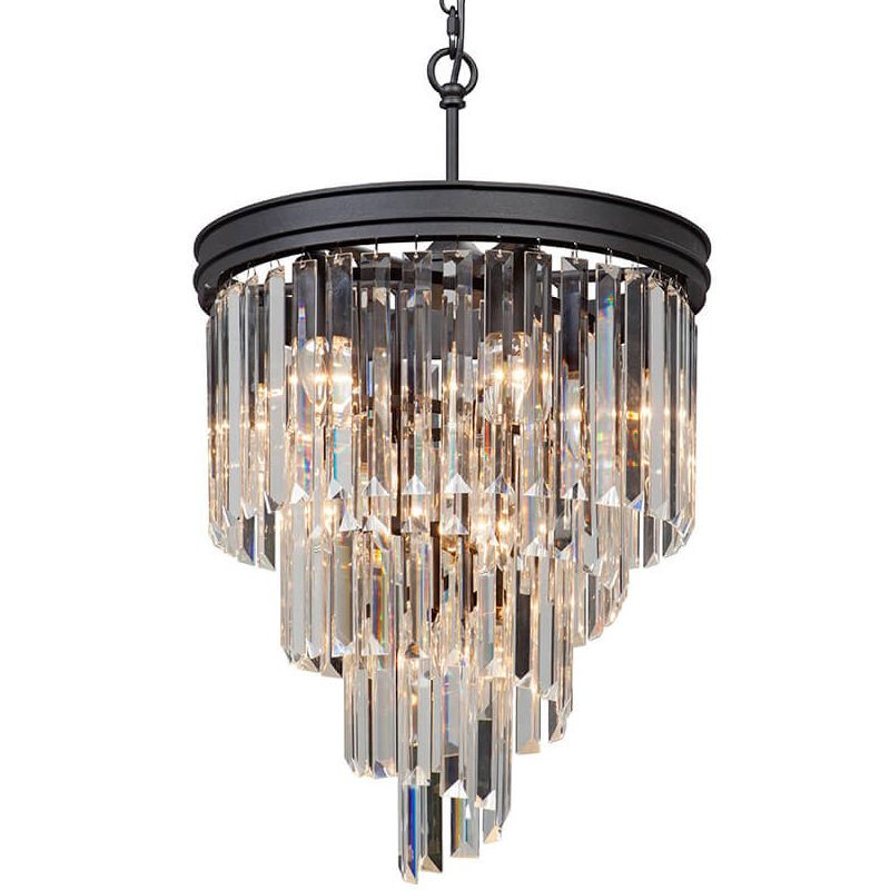 Люстра Odeon Chandelier Helix Black каскад прозрачное стекло D 48 Прозрачное Стекло Черный матовый Люстра Odeon Chandelier Helix Black каскад прозрачное стекло D 48 Прозрачное Стекло Черный матовый в Липецке | Loft Concept