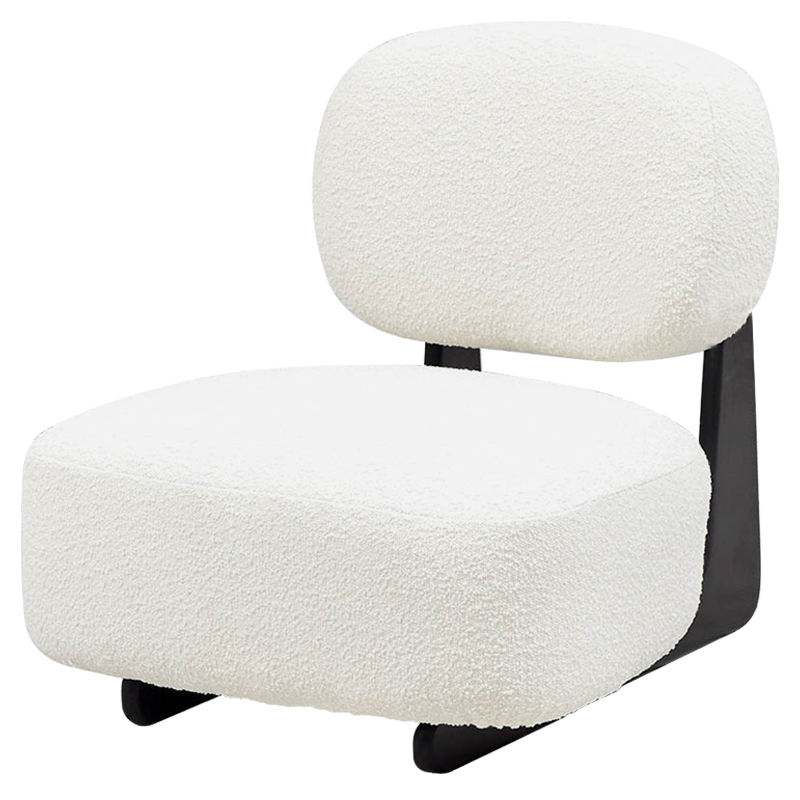 Кресло Millie White Boucle Armchair Белый Черный Кресло Millie White Boucle Armchair Белый Черный в Липецке | Loft Concept