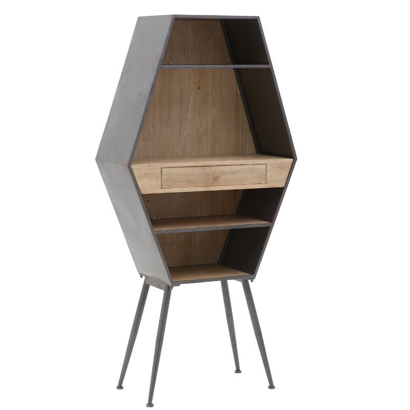 Стеллаж Rhombus Wood Rack Бежевый Черный Стеллаж Rhombus Wood Rack Бежевый Черный в Липецке | Loft Concept