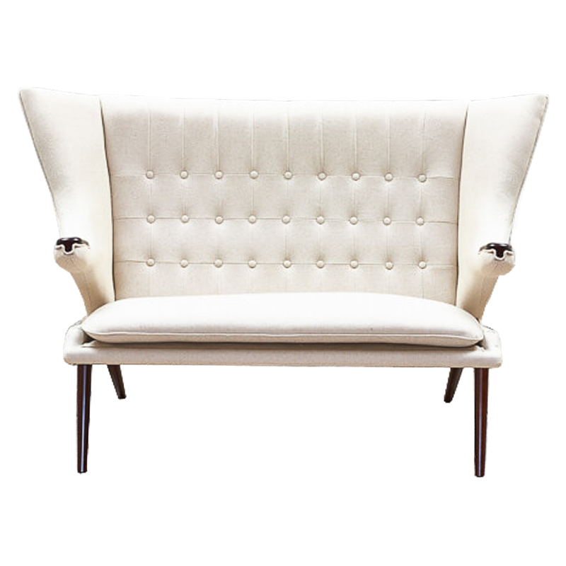 Диван Papa Bear Loveseat Ivory Linen Бежевый Коричневый Диван Papa Bear Loveseat Ivory Linen Бежевый Коричневый в Липецке | Loft Concept
