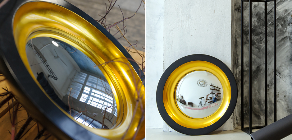 Зеркало Black and Gold Circle Mirror Зеркало Black and Gold Circle Mirror - Loft-Concept в Липецке