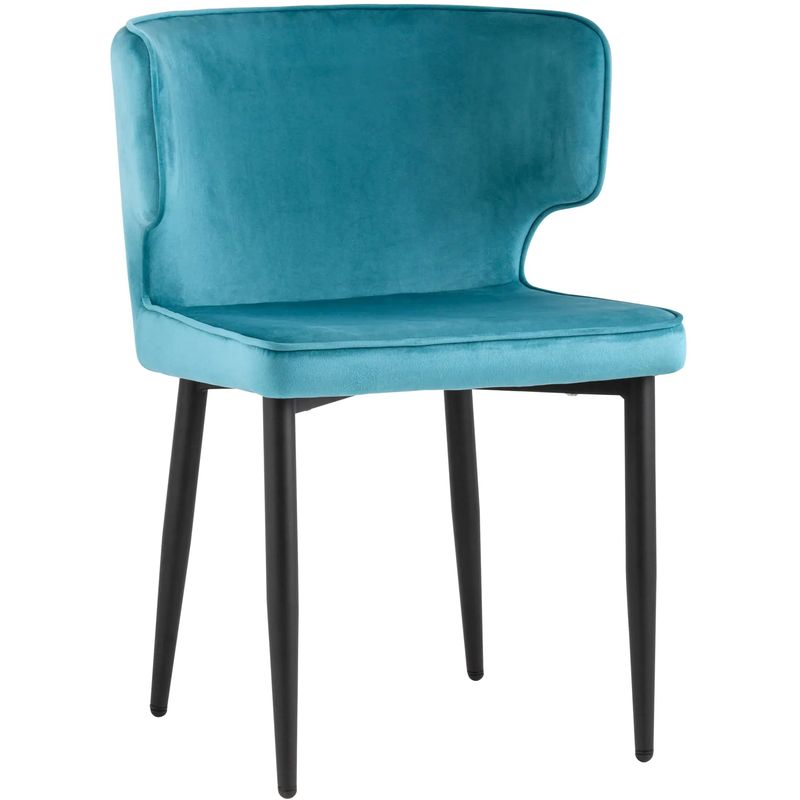Стул Mateo Chair Бирюзовый Велюр Бирюзовый Черный Стул Mateo Chair Бирюзовый Велюр Бирюзовый Черный в Липецке | Loft Concept