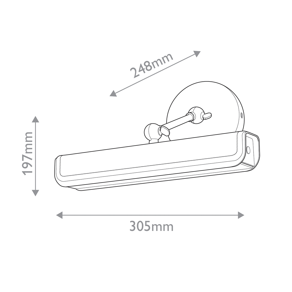 Светильник для картин цвет винтажная латунь с прямоугольным плафоном из кожи черного цвета Alora в Липецке