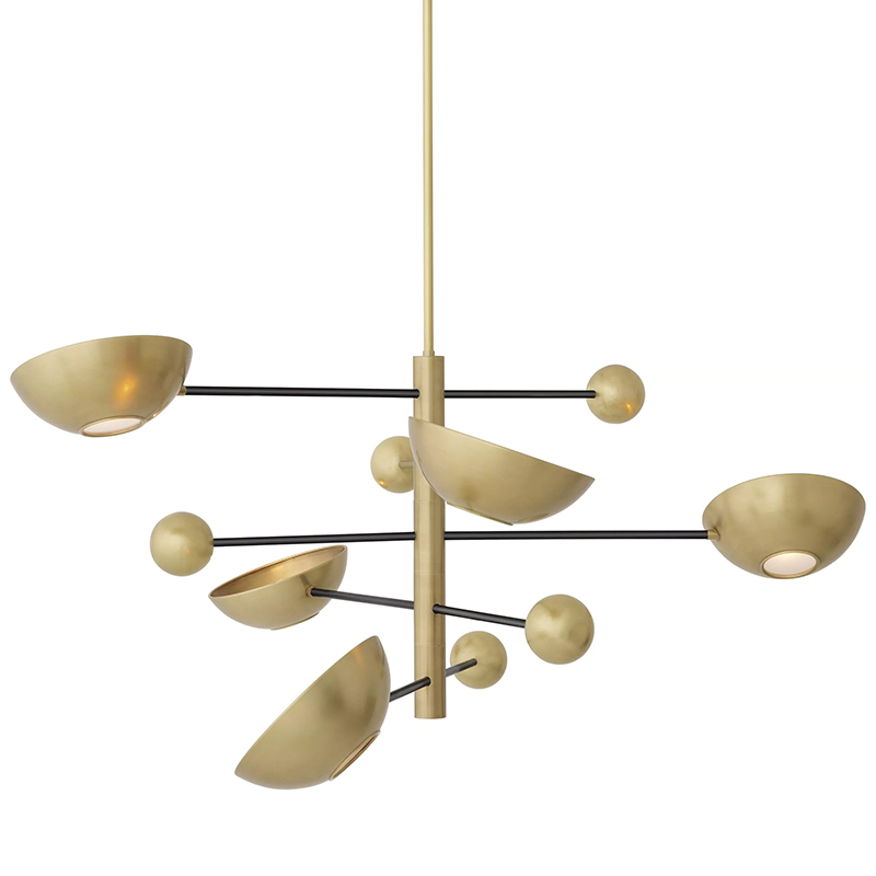 Люстра Eichholtz Chandelier Salinas Белое матовое стекло Латунь Люстра Eichholtz Chandelier Salinas Белое матовое стекло Латунь в Липецке | Loft Concept
