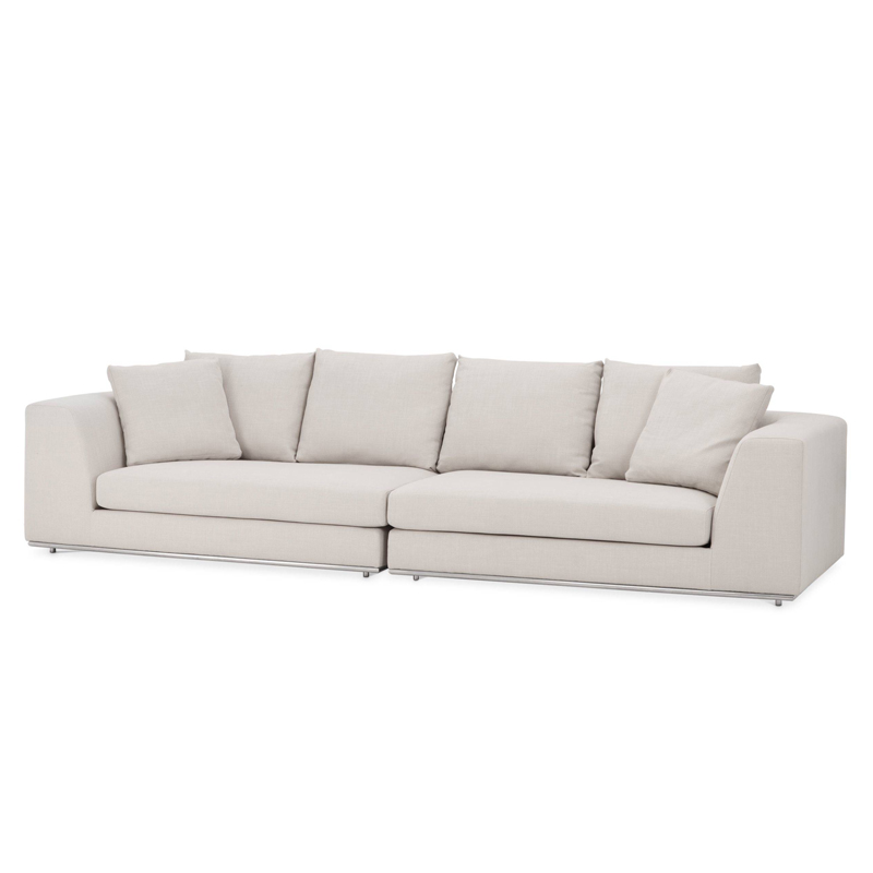 Диван Eichholtz Sofa Marlon Brando Молочный Нержавеющая сталь в Липецке | Loft Concept 
