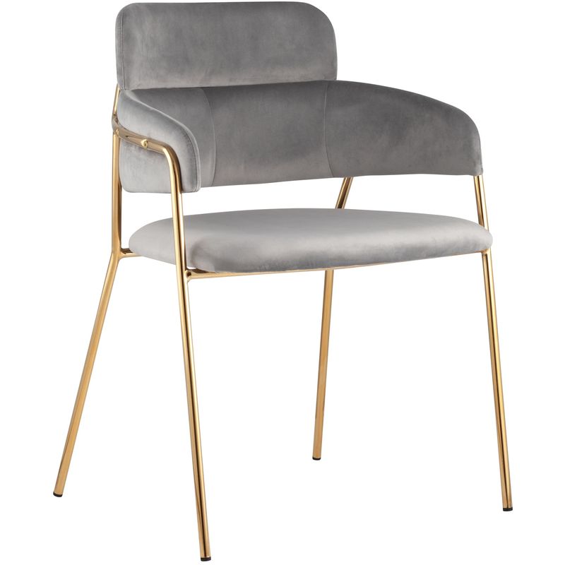 Стул Polina chair Светло-Серый Велюр Светло-серый Золотой Стул Polina chair Светло-Серый Велюр Светло-серый Золотой в Липецке | Loft Concept