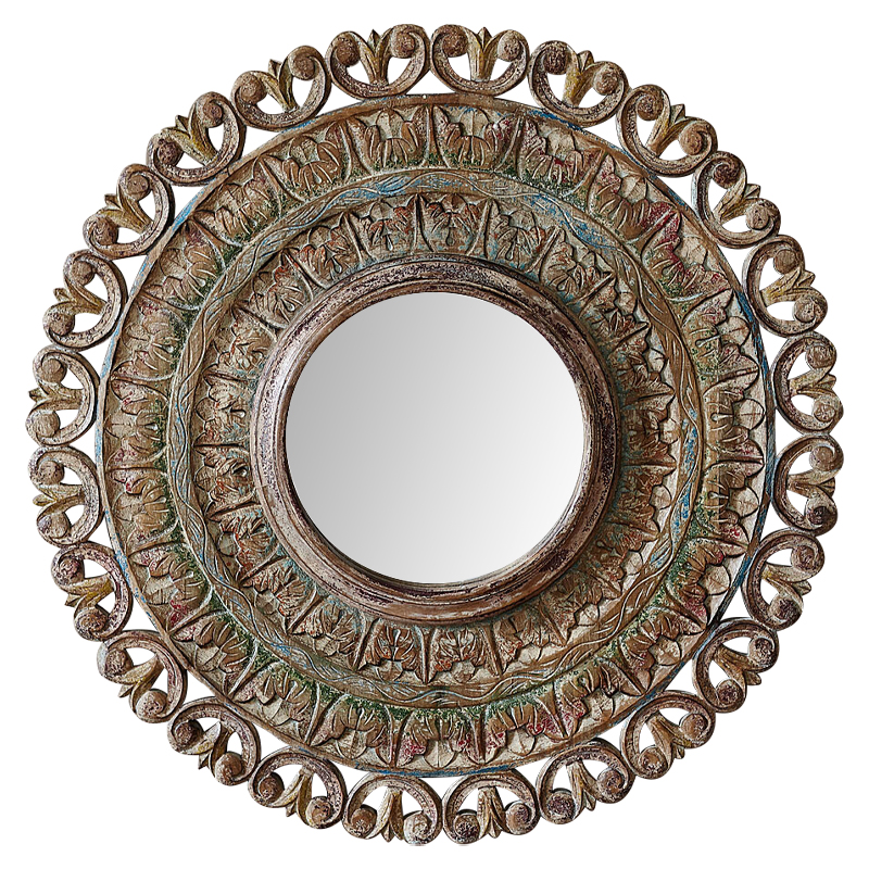 Зеркало в резной раме Manjula Grey Mango Carved Mirror Бежевый Мульти Зеркало в резной раме Manjula Grey Mango Carved Mirror Бежевый Мульти в Липецке | Loft Concept