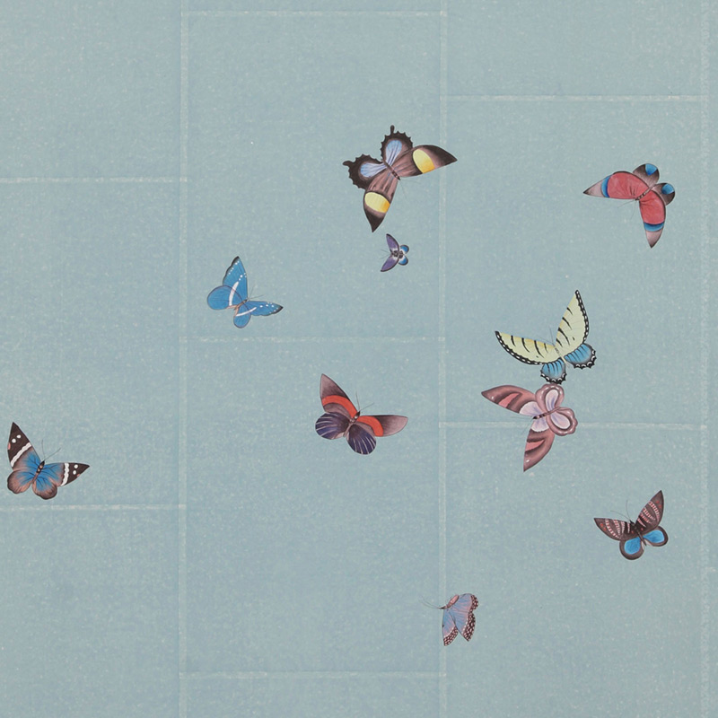 Обои ручная роспись Butterflies Icarus on Azure India tea paper Обои ручная роспись Butterflies Icarus on Azure India tea paper в Липецке | Loft Concept