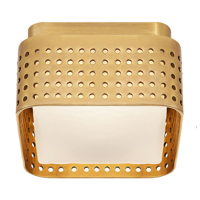 PRECISION Petite Flush Mount Brass Латунь Прозрачный белый PRECISION Petite Flush Mount Brass Латунь Прозрачный белый в Липецке | Loft Concept