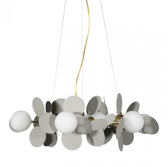 Люстра MATISSE Chandelier circle Gray диаметр 70 Серый Золотой Белый Люстра MATISSE Chandelier circle Gray диаметр 70 Серый Золотой Белый в Липецке | Loft Concept