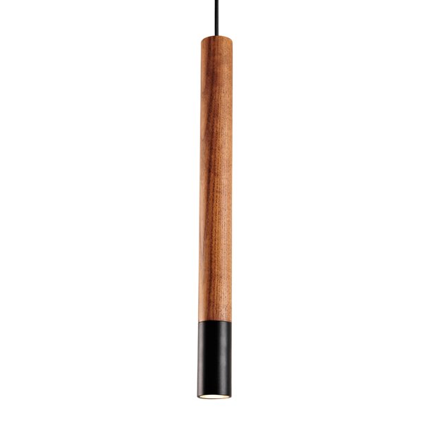 Подвесной светильник Trumpet Wood Black Pendant Lamp Коричневый Черный Подвесной светильник Trumpet Wood Black Pendant Lamp Коричневый Черный в Липецке | Loft Concept