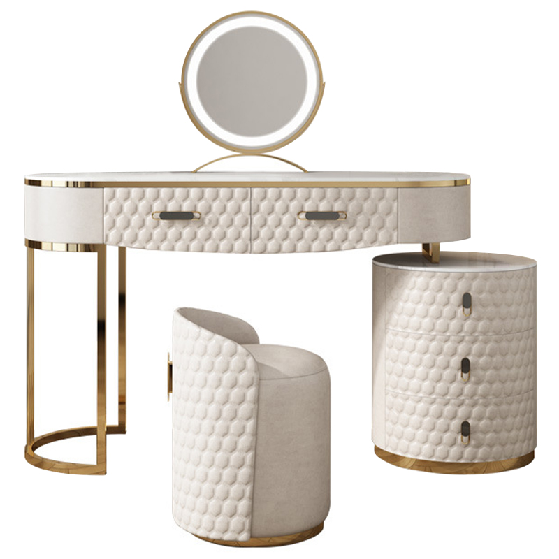 Трельяж Kathryn Bedroom Dressing Table White Белый Глянцевое золото Белый Мрамор Bianco Трельяж Kathryn Bedroom Dressing Table White Белый Глянцевое золото Белый Мрамор Bianco в Липецке | Loft Concept