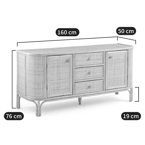 Длинный комод из ротанга с дверцами и ящиками Simone Rattan Chest of Drawers Длинный комод из ротанга с дверцами и ящиками Simone Rattan Chest of Drawers в Липецке