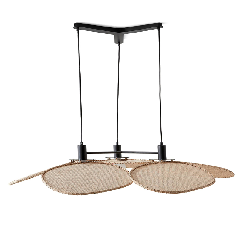 Люстра Wicker Leaves Chandelier Черный Бежевый Люстра Wicker Leaves Chandelier Черный Бежевый в Липецке | Loft Concept