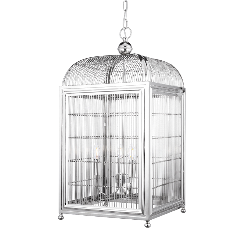 Люстра клетка Bird cage chrome Lantern Falcon Хром Люстра клетка Bird cage chrome Lantern Falcon Хром в Липецке | Loft Concept