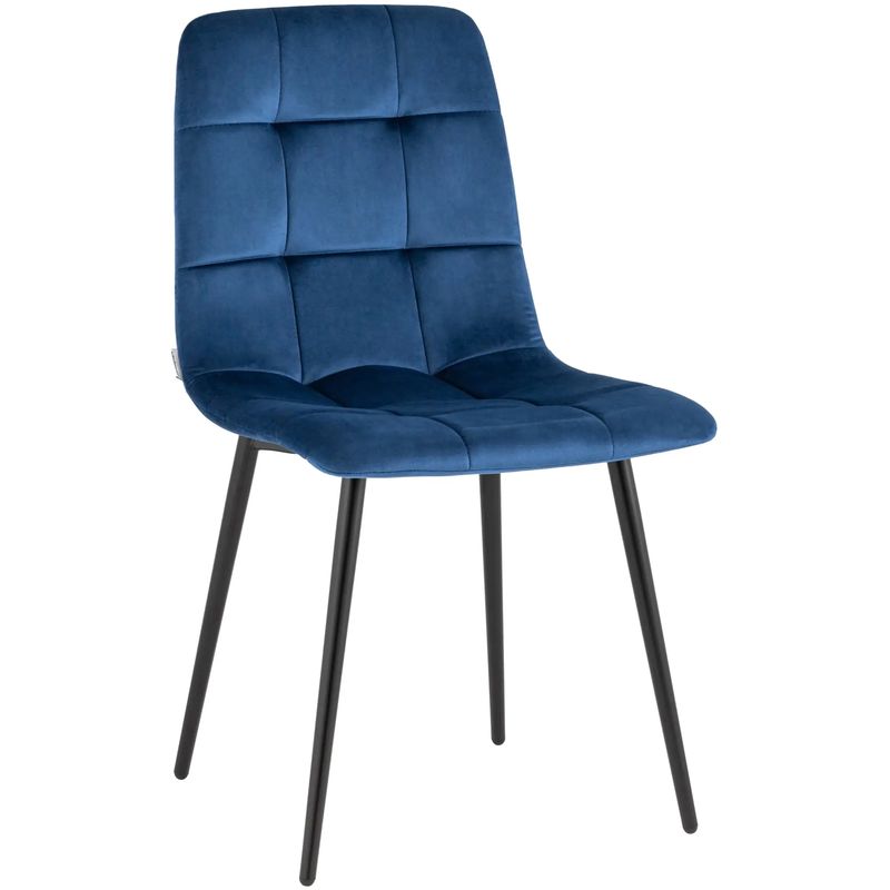 Стул NANCY Chair Синий Велюр Синий Черный Стул NANCY Chair Синий Велюр Синий Черный в Липецке | Loft Concept