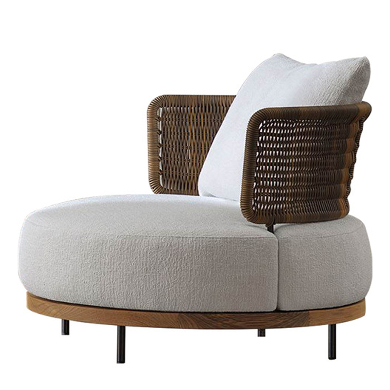 Кресло Round Lounge Chair Светло-серый Коричневый Кресло Round Lounge Chair Светло-серый Коричневый в Липецке | Loft Concept