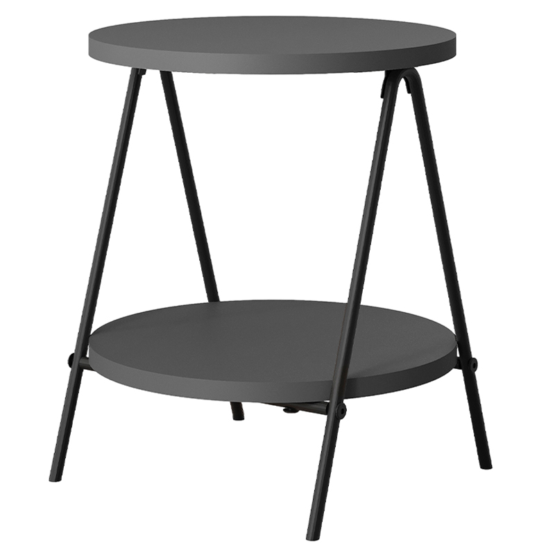Стол приставной с 2-мя круглыми столешницами цвета антрацит ESSEL SIDE TABLE ANTHRACITE Антрацит Черный Стол приставной с 2-мя круглыми столешницами цвета антрацит ESSEL SIDE TABLE ANTHRACITE Антрацит Черный в Липецке | Loft Concept