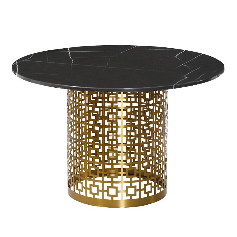 Обеденный стол Artesia Dining Table Black Глянцевое золото Черный Обеденный стол Artesia Dining Table Black Глянцевое золото Черный в Липецке | Loft Concept