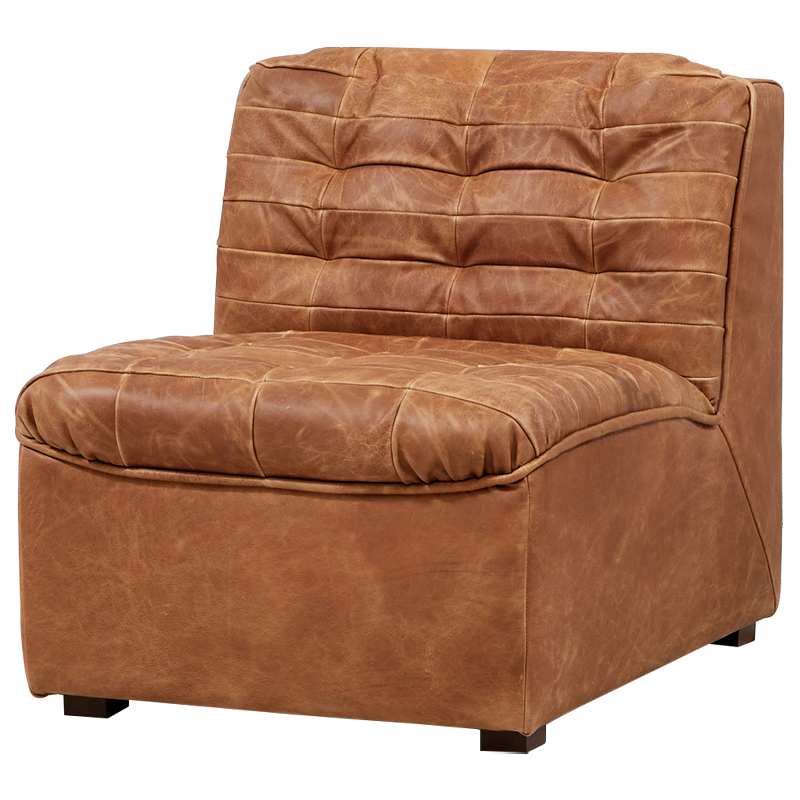 Модульное кожаное кресло Maxence Lounge Leather Armchair Коричневый Модульное кожаное кресло Maxence Lounge Leather Armchair Коричневый в Липецке | Loft Concept