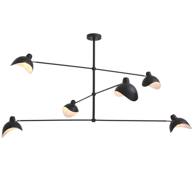 Люстра Eichholtz Chandelier Vince Black Латунь Античная полированная Черный Люстра Eichholtz Chandelier Vince Black Латунь Античная полированная Черный в Липецке | Loft Concept