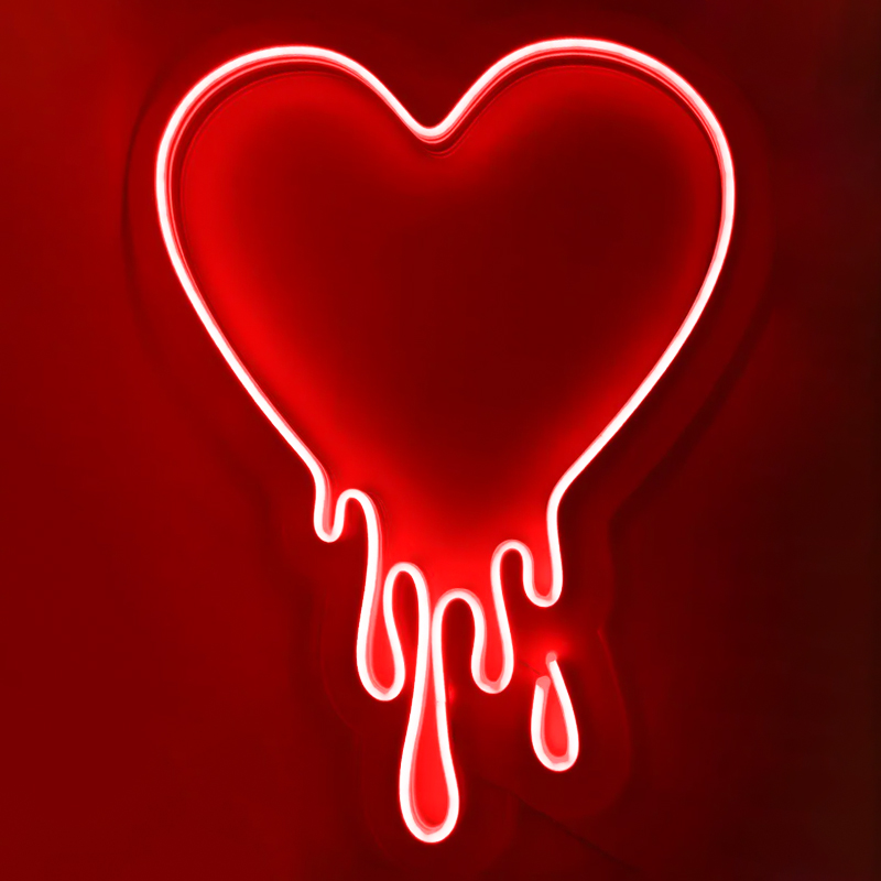 Неоновая настенная лампа Melted Heart Neon Wall Lamp Прозрачный Красный Неоновая настенная лампа Melted Heart Neon Wall Lamp Прозрачный Красный в Липецке | Loft Concept