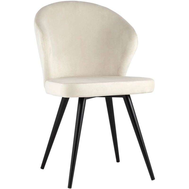 Стул Кремовый Бархат Volante Chair Кремовый Черный Стул Кремовый Бархат Volante Chair Кремовый Черный в Липецке | Loft Concept