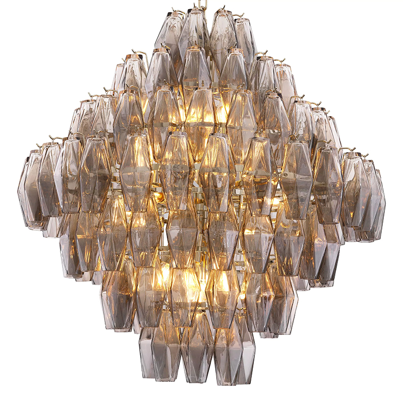 Люстра Eichholtz Chandelier Benini L Стекло Смок Никель Люстра Eichholtz Chandelier Benini L Стекло Смок Никель в Липецке | Loft Concept