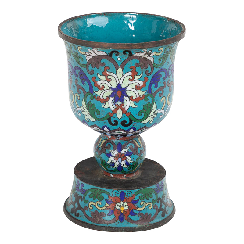 Подсвечник с орнаментом Cloisonne Синий Подсвечник с орнаментом Cloisonne Синий в Липецке | Loft Concept